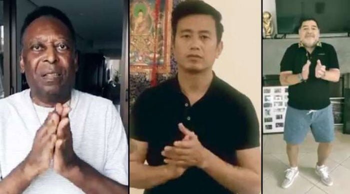 স্বাস্থ্যকর্মীদের কুর্নিশ জানাতে পেলে ও মারাদোনার সঙ্গে শামিল বাইচুংও, দেখুন ভিডিও - West Bengal News 24