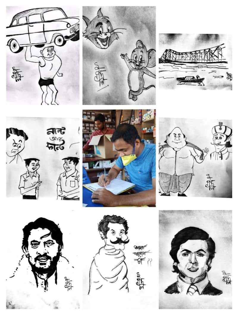 ইন্দ্রনীলের পেন্সিলের ছোঁয়ায় লকডাউনে বিমর্ষ রবীন্দ্রনাথ - West Bengal News 24