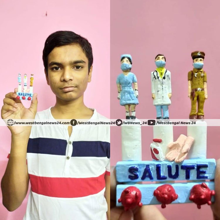 চক খোদাই করে করোনা-যুদ্ধের সৈনিকদের ‘স্যালুট’ জানাল গোপীবল্লভপুরের মাধ্যমিক পরীক্ষার্থী অঙ্কন প্রধান - West Bengal News 24