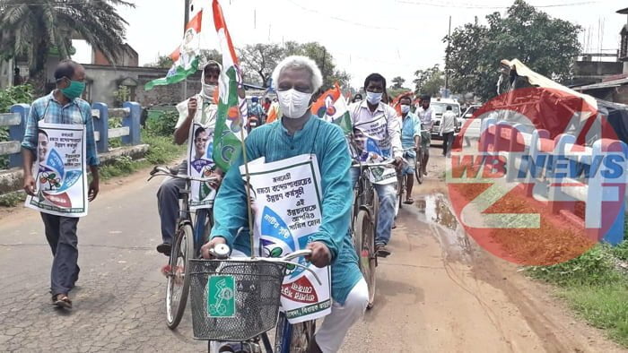 উন্নয়ন-প্রচারে সাইকেল নিয়ে বিনপুরের রাস্তায় বিধায়ক - West Bengal News 24