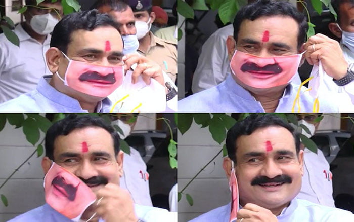 নিজ চেহারা প্রিন্ট করা মাস্ক পরে ভাইরাল বিজেপি মন্ত্রী - West Bengal News 24