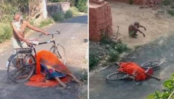 স্ত্রীর মরদেহ সাইকেলে নিয়ে শ্মশানের পথে ৭০ বছরের বৃদ্ধ - West Bengal News 24