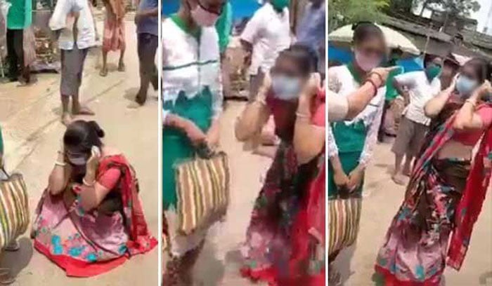 ভরা বাজারে বিজেপি এজেন্টের বৌদিকে কান ধরে ওঠবোস করালেন তৃণমূলের নেত্রী - West Bengal News 24