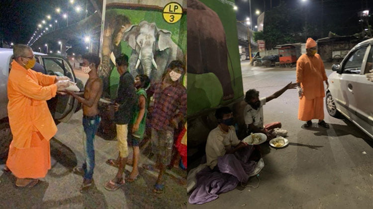 করোনা কালে মানুষের পাশে রামকৃষ্ণ মিশনের সন্ন্যাসী - West Bengal News 24