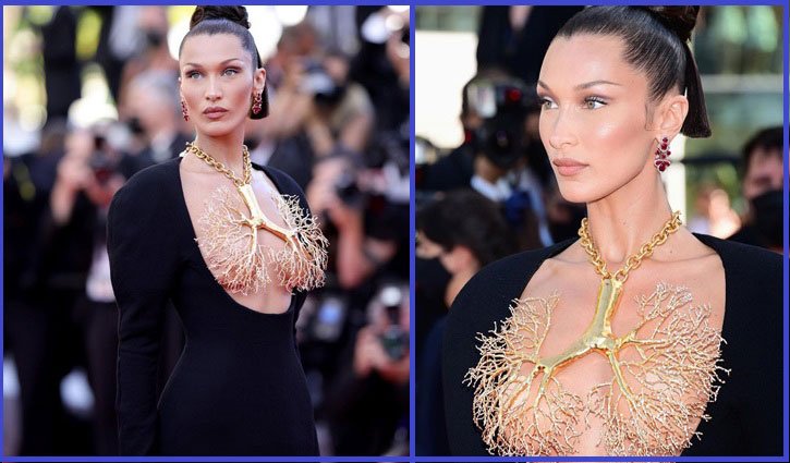 Supermodel Bella Hadid : ফুসফুস আকৃতির নেকলেস পরে ভাইরাল বেলা হাদিদ - West Bengal News 24