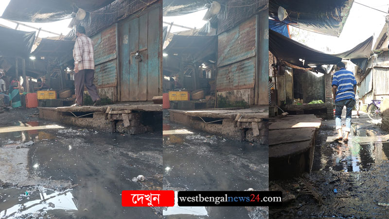 নরককুণ্ড মাছের বাজারে নোংরা জলে থৈথৈ - West Bengal News 24